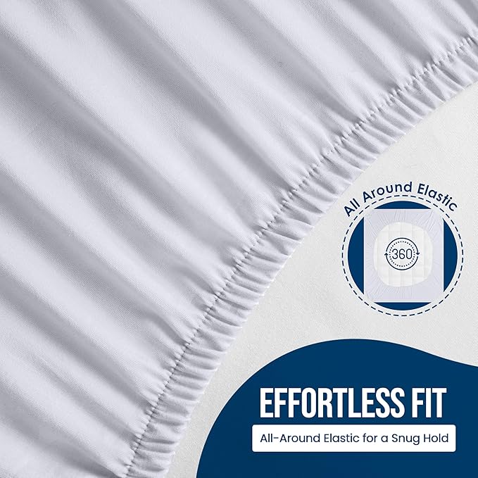 Utopia Bedding Waterproof Mattress Protector Full Size 2 Pack, 200 GSM Breathable Terry Mattress Cover, Fitted Style with Stretchable Pockets (White)
