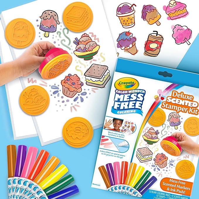 Crayola Color Wonder Mess Free Coloring Set, 50 Blank Coloring Pages, Scented Color Wonder Stamps and Markers, Refill Set