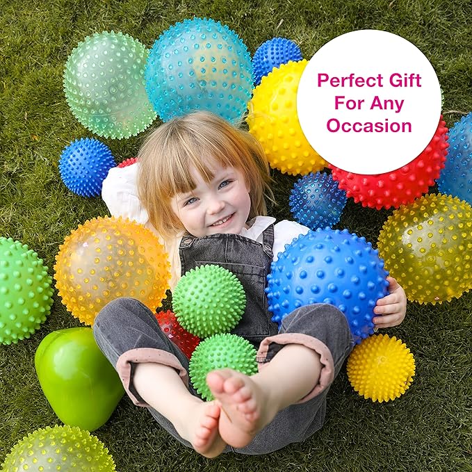 Edushape The Original Sensory Ball for Baby - 7" Glow-in-The-Dark Color Baby Ball That Helps Enhance Gross Motor Skills for Kids Aged 6 Months & Up - Vibrant, Colorful & Unique Toddler Ball