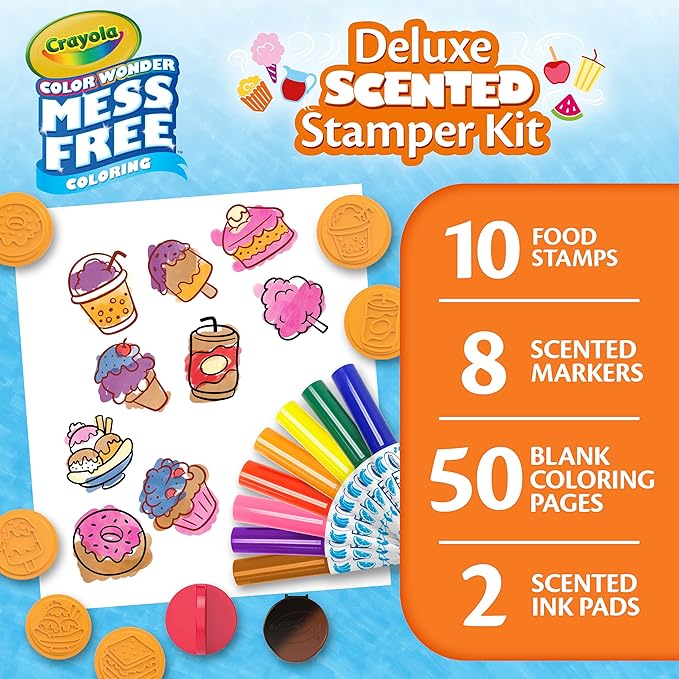 Crayola Color Wonder Mess Free Coloring Set, 50 Blank Coloring Pages, Scented Color Wonder Stamps and Markers, Refill Set