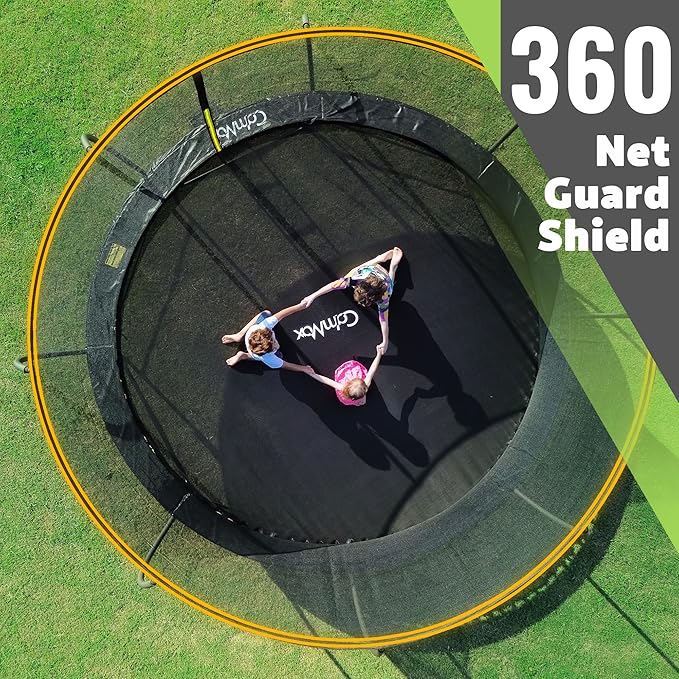 14FT 12FT 10FT 16FT Trampoline with Safety Enclosure, Anti-Rust Coating – ASTM Certified, Heavy-Duty Outdoor Trampoline with Ladder – for Kids & Adults