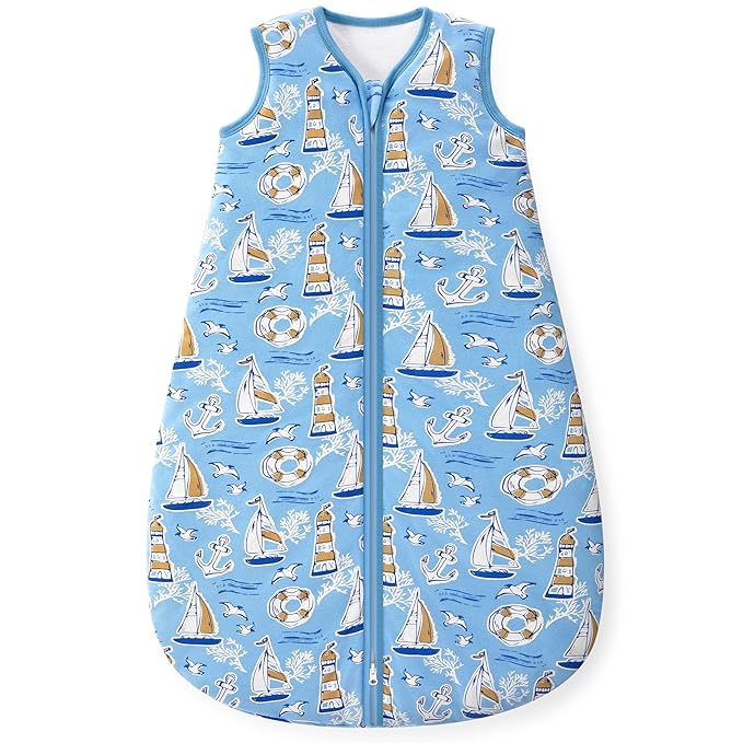 Yoofoss Baby Sleep Sack 0-6 Months, 1.5 Tog Baby Wearable Blanket with 2-Way Zipper, 100% Cotton Organic Fabric Winter Infant Sleeping Sack, Warm Soft Comfy