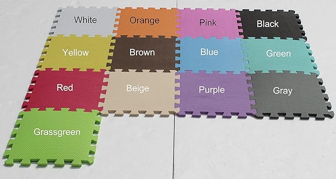 YIMINYUER® 25 Tiles (30cm×30cm×1cm Each Tile) Baby Soft Puzzle Play Mats, Kids Thick EVA Foam Floor, Toddlers & Children's Soft Interlocking Mat R04R12G301025