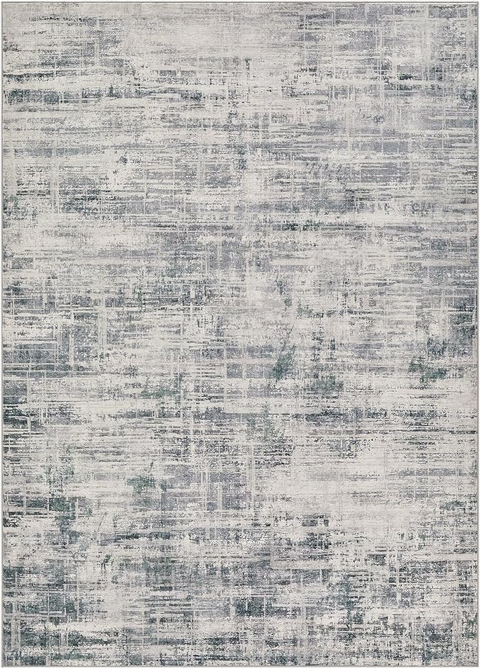 Area Rug for Living Room: 6x9 Washable Neutral Abstract Modern Soft Rugs Non Slip Indoor Floor Stain Resistant Large Carpet for Bedroom Dining Room Office Nursery - Gray