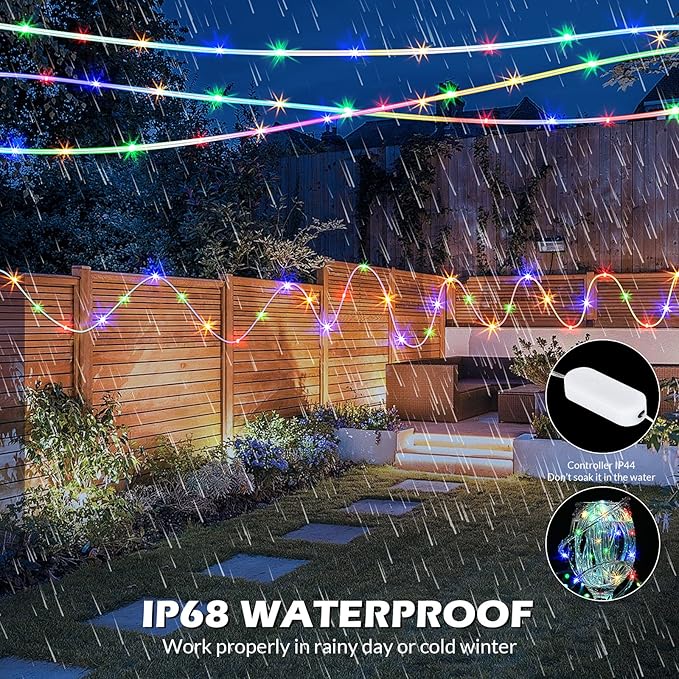 Color Changing Rope Lights 99FT 300 LED Outdoor, String Lights with Plug & Remote | Twinkle Christmas Indoor Bedroom, Waterproof Christmas Lights Outdoor, Rope Lights for Outside,16 Colors