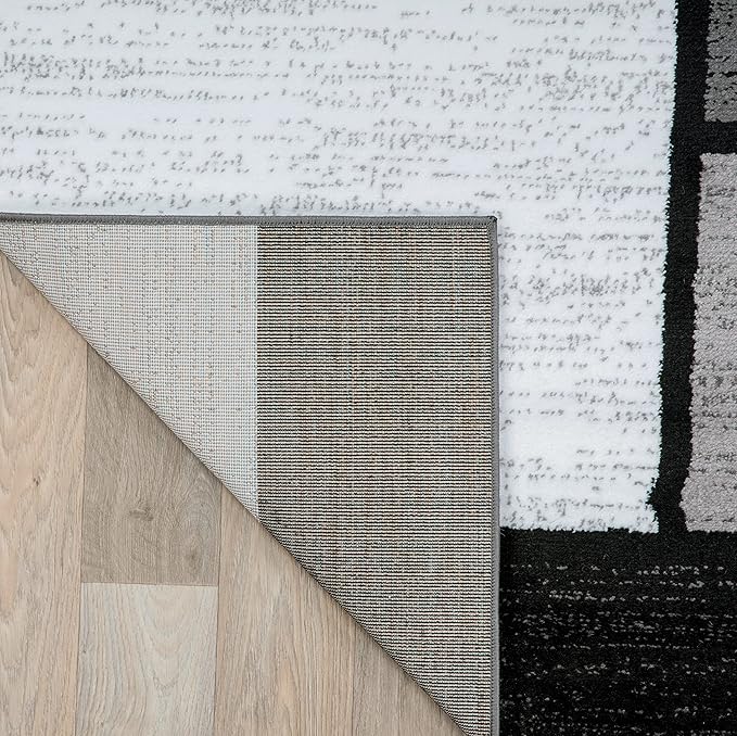 Rugshop Contemporary Modern Boxes for Home Office,Living Room,Bedroom,Kitchen Non-Shedding Area Rug 7' 10" X 10' 2" Gray
