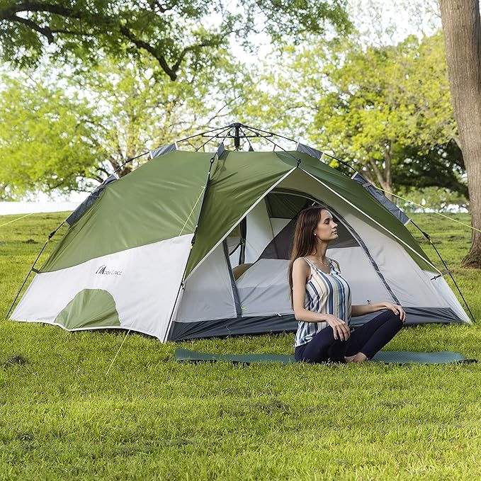 MOON LENCE Instant Pop Up Tent for 3-4 Person - Automatic Portable, Windproof for Camping, Hiking, Mountaineering